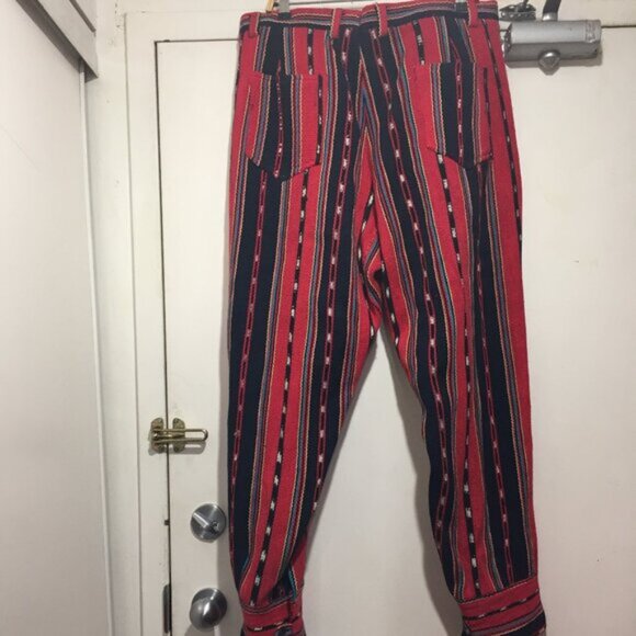 VINTAGE HIGH WAIST MULTICOLOR JOGGER PANTS SIZE 36 - Picture 3 of 3